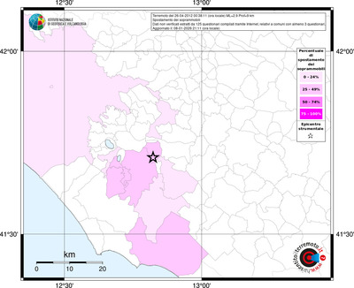 Mappa territorio comunale con almeno 3 questionari