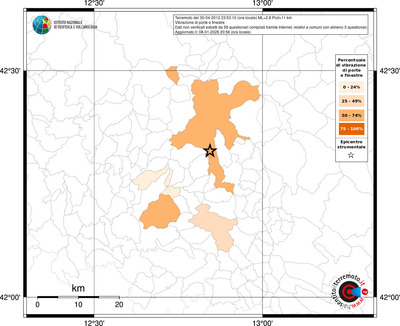 Mappa territorio comunale con almeno 3 questionari