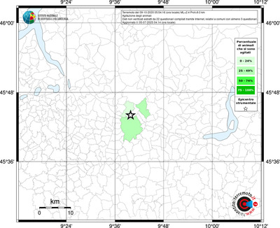 Mappa territorio comunale con almeno 3 questionari