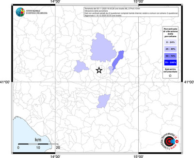 Mappa territorio comunale con almeno 3 questionari