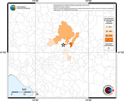 Mappa territorio comunale con almeno 3 questionari