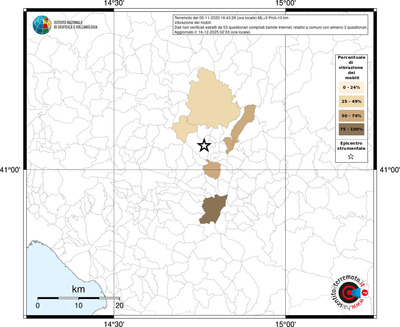 Mappa territorio comunale con almeno 3 questionari