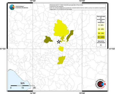 Mappa territorio comunale con almeno 3 questionari