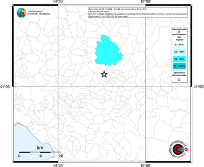 Mappa territorio comunale con almeno 3 questionari