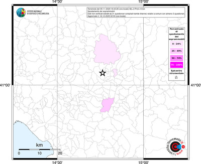 Mappa territorio comunale con almeno 3 questionari
