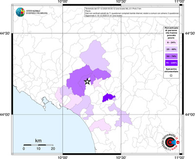 Mappa territorio comunale con almeno 3 questionari