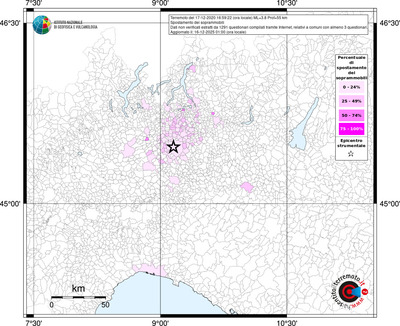Mappa territorio comunale con almeno 3 questionari
