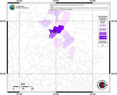 Mappa territorio comunale con almeno 3 questionari