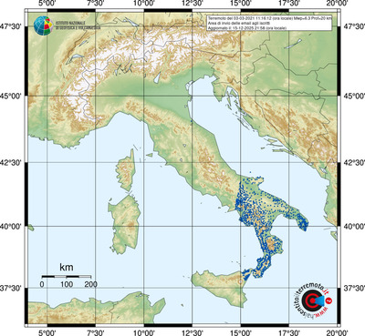 Area di invio delle email agli iscritti