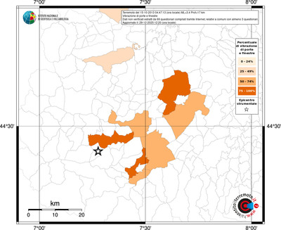 Mappa territorio comunale con almeno 3 questionari