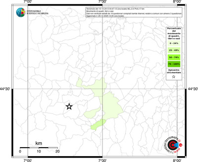 Mappa territorio comunale con almeno 3 questionari