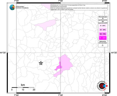 Mappa territorio comunale con almeno 3 questionari
