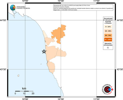 Mappa territorio comunale con almeno 3 questionari