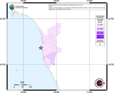 Mappa territorio comunale con almeno 3 questionari