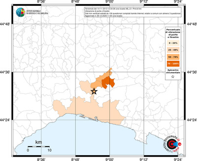Mappa territorio comunale con almeno 3 questionari
