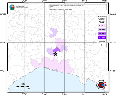 Mappa territorio comunale con almeno 3 questionari