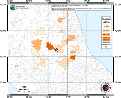 Mappa territorio comunale con almeno 3 questionari