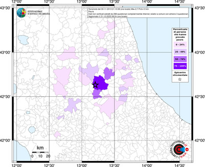 Mappa territorio comunale con almeno 3 questionari