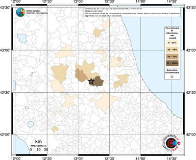Mappa territorio comunale con almeno 3 questionari