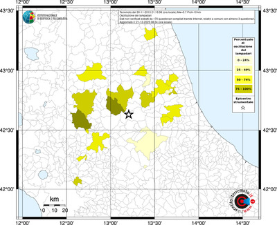 Mappa territorio comunale con almeno 3 questionari