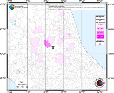 Mappa territorio comunale con almeno 3 questionari