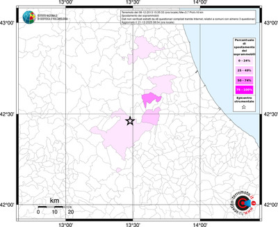 Mappa territorio comunale con almeno 3 questionari
