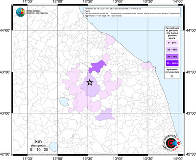 Mappa territorio comunale con almeno 3 questionari