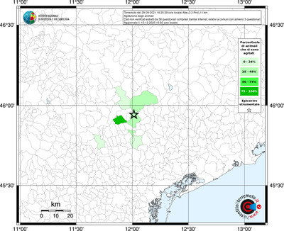 Mappa territorio comunale con almeno 3 questionari