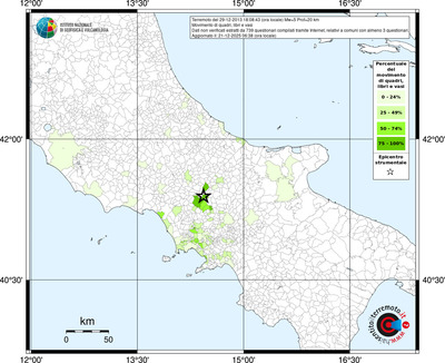 Mappa territorio comunale con almeno 3 questionari