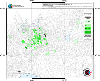 Mappa territorio comunale con almeno 3 questionari