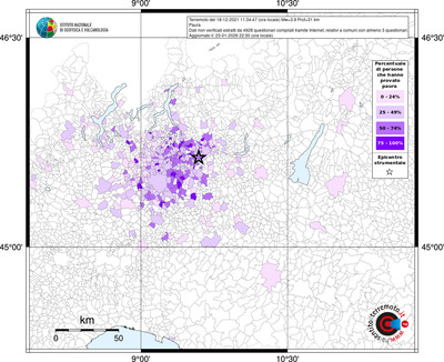 Mappa territorio comunale con almeno 3 questionari