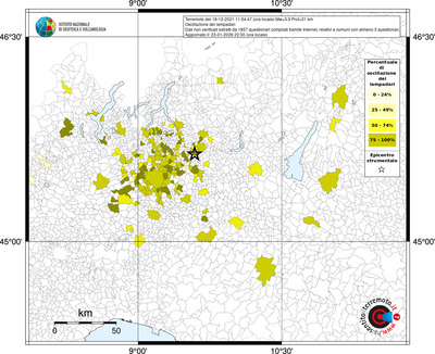 Mappa territorio comunale con almeno 3 questionari