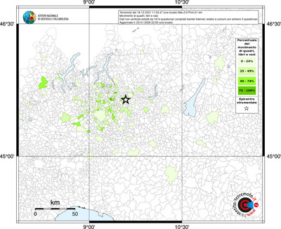 Mappa territorio comunale con almeno 3 questionari