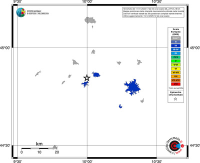 Mappa EMS - territori località