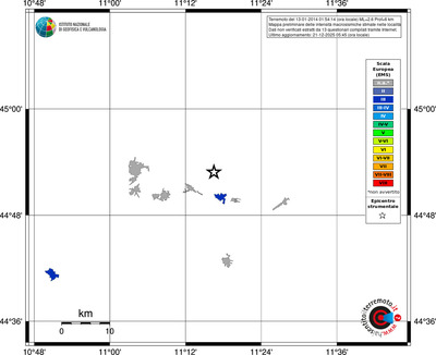 Mappa EMS - territori località