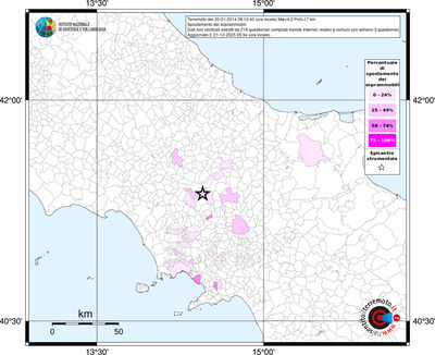 Mappa territorio comunale con almeno 3 questionari