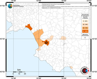Mappa territorio comunale con almeno 3 questionari
