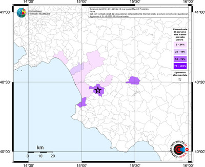 Mappa territorio comunale con almeno 3 questionari