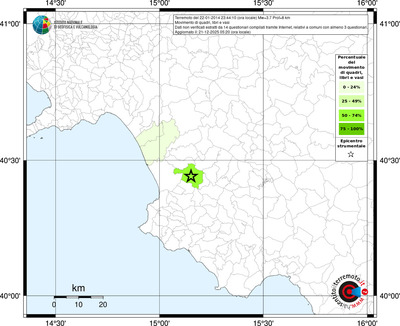 Mappa territorio comunale con almeno 3 questionari