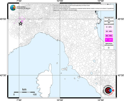 Mappa territorio comunale con almeno 3 questionari