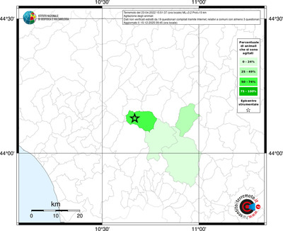 Mappa territorio comunale con almeno 3 questionari