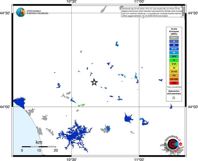 Mappa EMS - territori località