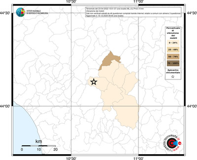 Mappa territorio comunale con almeno 3 questionari