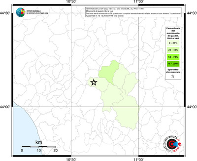 Mappa territorio comunale con almeno 3 questionari