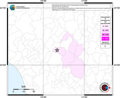 Mappa territorio comunale con almeno 3 questionari