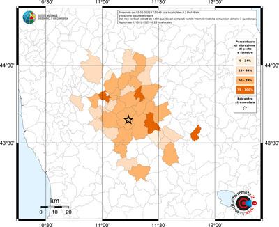 Mappa territorio comunale con almeno 3 questionari