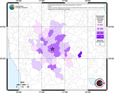 Mappa territorio comunale con almeno 3 questionari