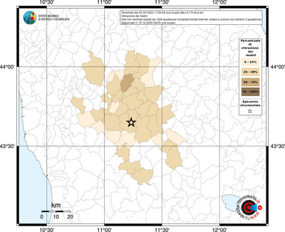 Mappa territorio comunale con almeno 3 questionari