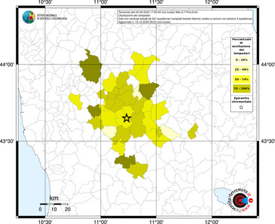 Mappa territorio comunale con almeno 3 questionari