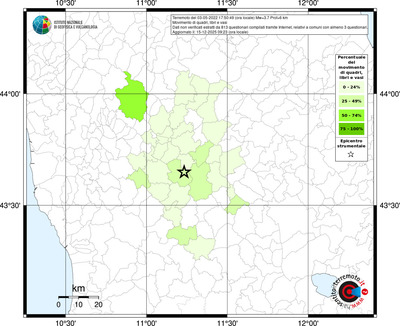 Mappa territorio comunale con almeno 3 questionari